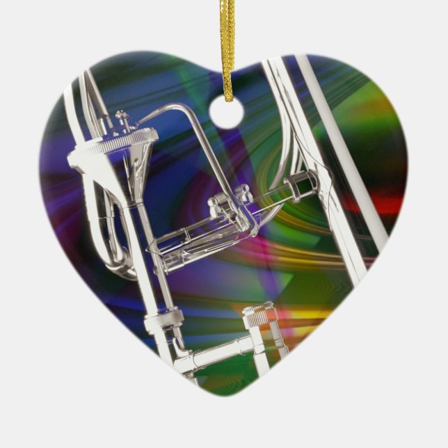 Slide Trombone Christmas Ornament YOU ADD TEXT (Front)