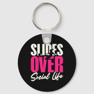 Slides Over Social Life Soccer Girls  Key Ring