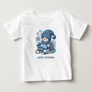 Sliding Snowman Baby T-Shirt