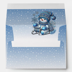 Sliding Snowman Christmas Holiday Envelope