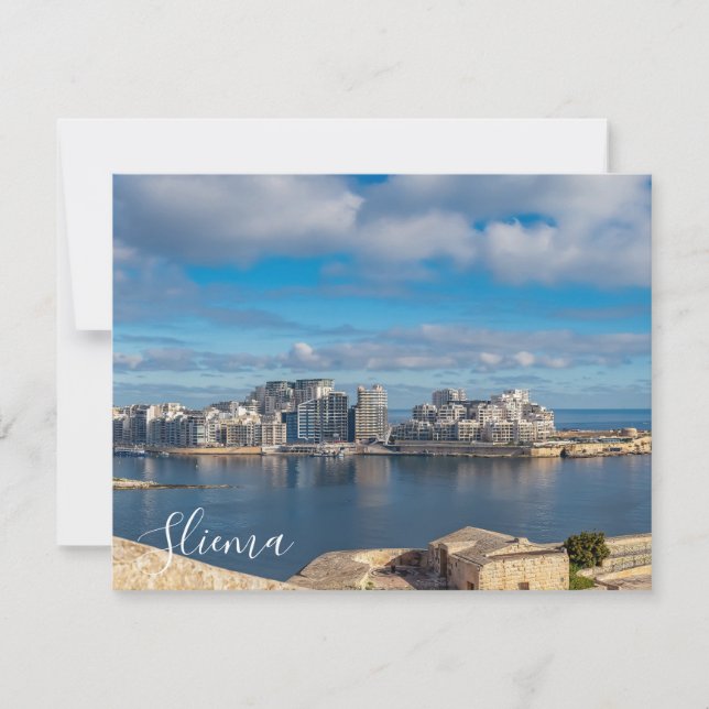  Sliema harbor and skyscrapers in Malta (Front)