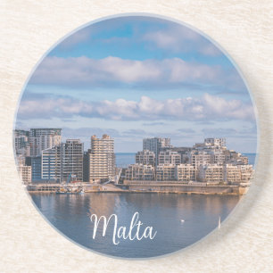 Sliema harbour and skyscrapers in Malta Coaster