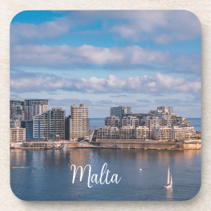 Sliema harbour and skyscrapers in Malta Coaster
