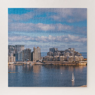 Sliema harbour and skyscrapers in Malta Jigsaw Puzzle