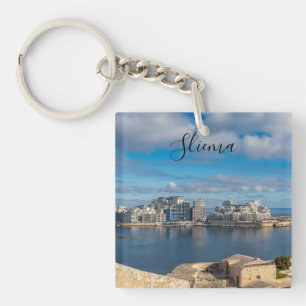 Sliema harbour and skyscrapers in Malta Key Ring