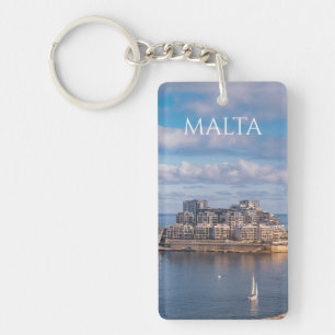 Sliema harbour and skyscrapers in Malta Key Ring