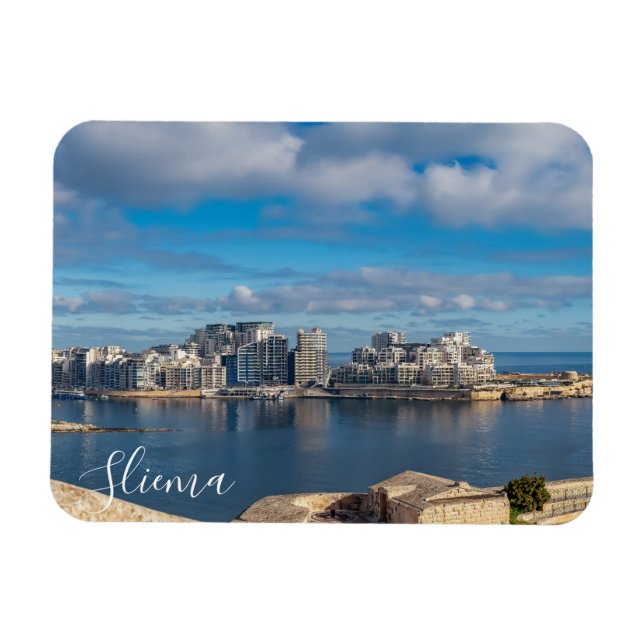  Sliema harbour and skyscrapers in Malta Magnet (Horizontal)