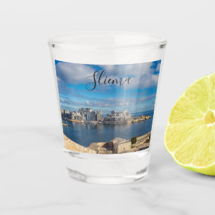 Sliema harbour and skyscrapers in Malta Shot Glass