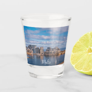 Sliema harbour and skyscrapers in Malta Shot Glass