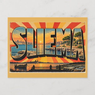 Sliema Rocky Shore Mediterranean Vintage Travel Postcard