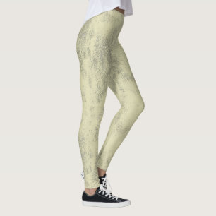 Slight Light Yellow Grunge Pencil Blotches Leggings