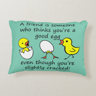 Slightly Cracked Funny Best Friend Saying Decorative Cushion