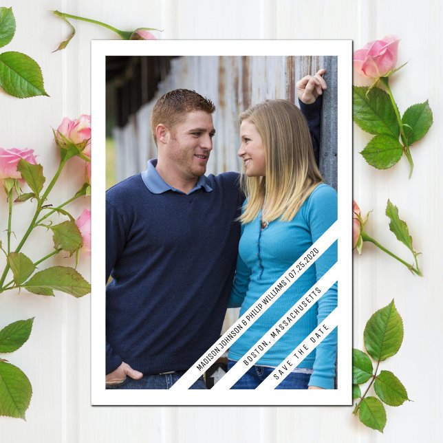 Slightly Slanted Photo Save the Date | White (Slightly Slanted Photo Save the Date - White)