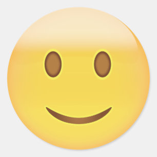 Slightly Smiling Face Emoji Classic Round Sticker