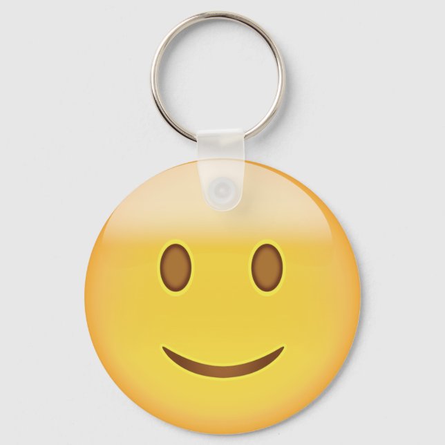 Slightly Smiling Face Emoji Key Ring (Front)