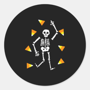 Slightly Subtle Resist Skeleton Trump Halloween Co Classic Round Sticker