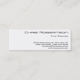Slim Black White Charming Mini Business Card