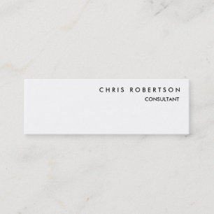 Slim Black White Plain Chic Business Card