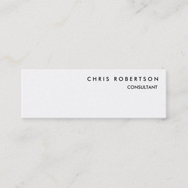 Slim Black White Plain Chic Business Card (Front)