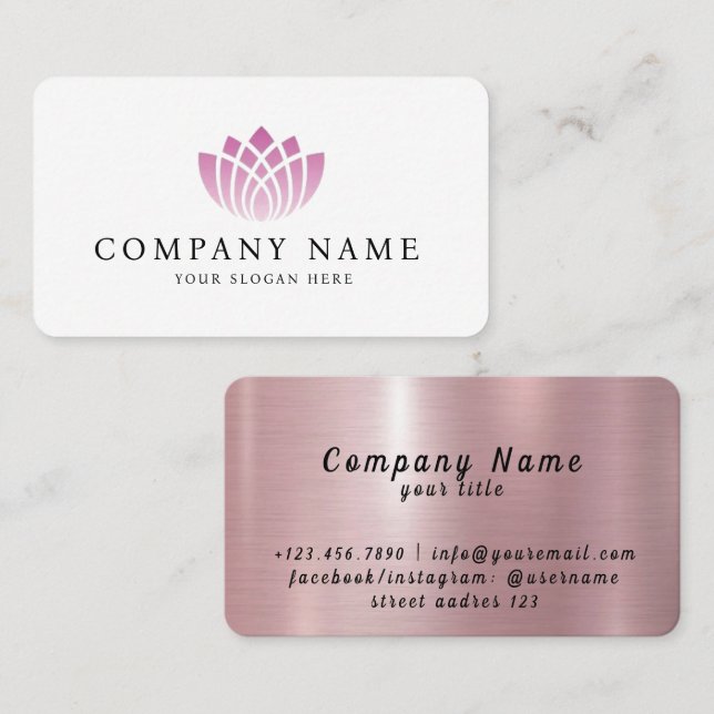 Slim Body Care Lotus Flower Women Spa Beauty Business Card (Front/Back)