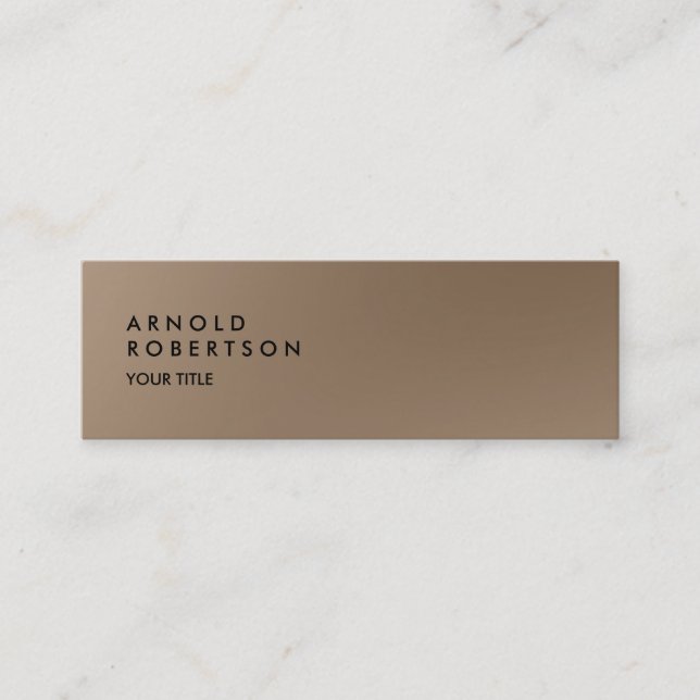 Slim Browny Trendy Professional Business Card (Front)