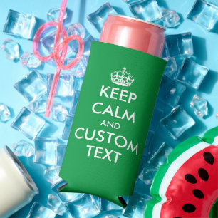 Slim can coolers with custom keep calm quote