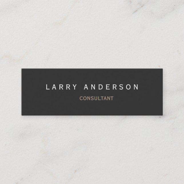 Slim Double-sided Grey Consultant Business Card (Front)