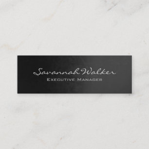 Slim Grey Handwriting Professional Modern Trendy Mini Business Card