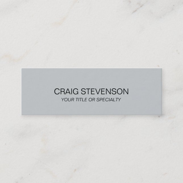 Slim Grey Plain Standard Size Business Card (Front)
