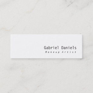 Slim Modern Plain Black White Professional Mini Business Card