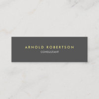 Slim Modern Plain Grey Trendy Business Card