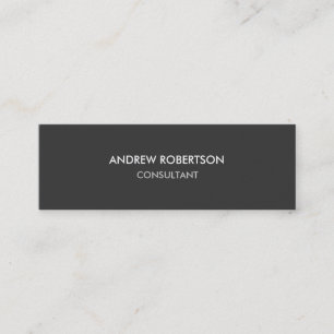 Slim Modern Plain Grey Trendy Business Card