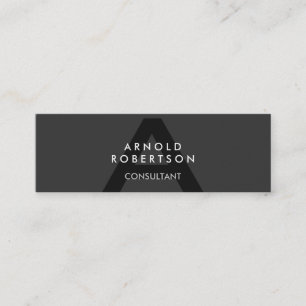 Slim Monogram Grey Trendy Business Card