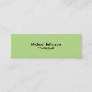 Slim Plain Green Professional Business Card