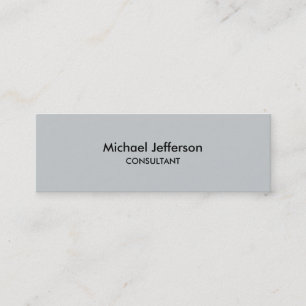 Slim Plain Grey Professional Business Card
