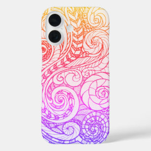 Slim Rainbow Doodle iPhone 16 Case