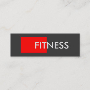 Slim Red Grey Fitness Trainer Business Card
