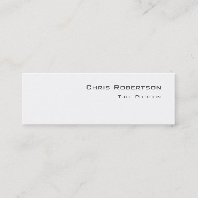 Slim Script Black White Charming Business Card (Front)