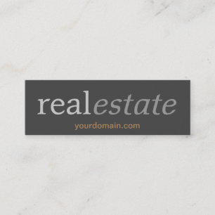 Slim Skinny Grey Real Estate Agent Business Card