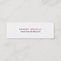 Slim Skinny Grey White Red Standard Business Card