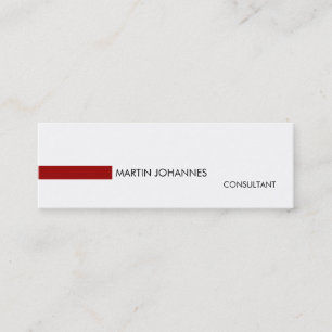 Slim Skinny Stylish Red Black White Business Card