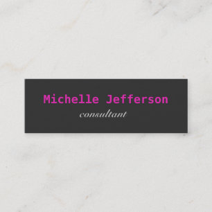 Slim Skinny Trendy Grey Pink Mini Business Card