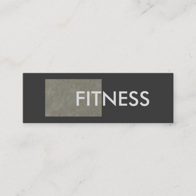 Slim Stone Grey Fitness Trainer Mini Business Card (Front)