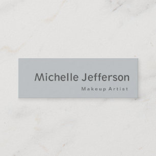 Slim Stylish Grey Makeup Artist Business Card