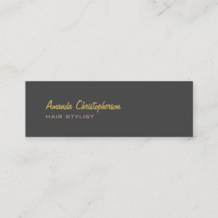 Slim Stylish Trendy Grey Hair Stylist Unique Mini Business Card
