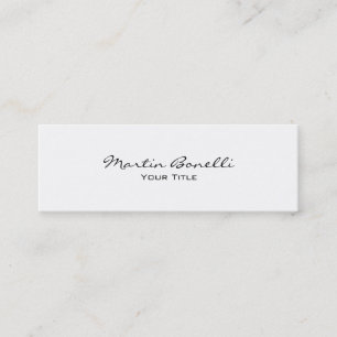 Slim Unique Modern White Trendy Business Card