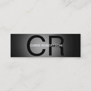 Slim Unique Monogram Grey Black Business Card