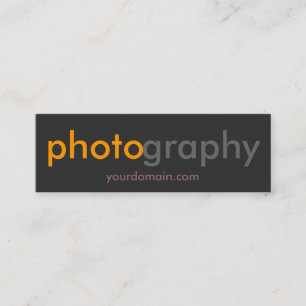 Slim Unique Orange Grey Photographer Mini Business Card