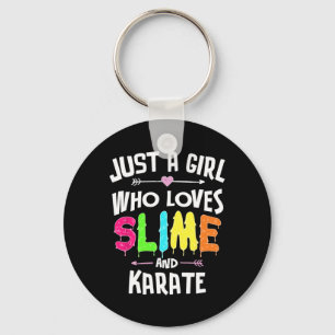 Slime And Karate Graphic For Girls Women Key Ring