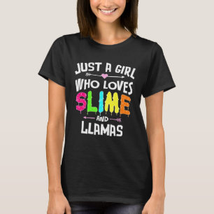 Slime And Llamas for Girls Women T-Shirt